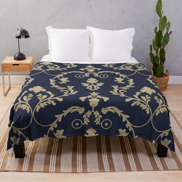 Item preview, Elegant French Baroque Damask Pattern - Navy and Gold designed and sold by CARRAANN.
