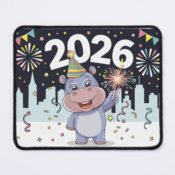 Item preview, Hippo's New Year Celebration 2026 designed and sold by NeatThingLover.
