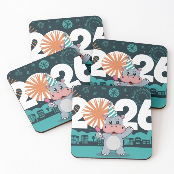 Item preview, New Year Party with Hippo 2026 designed and sold by NeatThingLover.