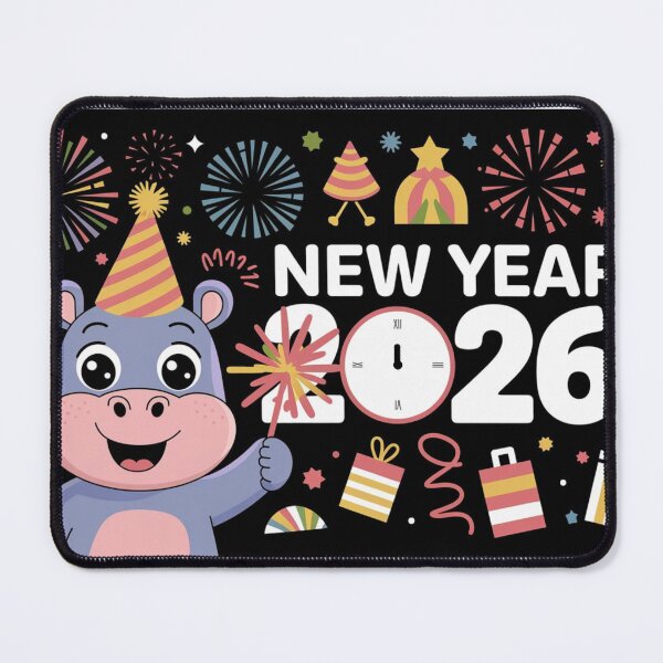 Item preview, Hippo New Year Fiesta 2026 designed and sold by NeatThingLover.
