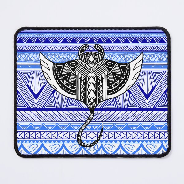 Item preview, Tribal Manta Ray with Blue Tribal Background designed and sold by Steeb757.
