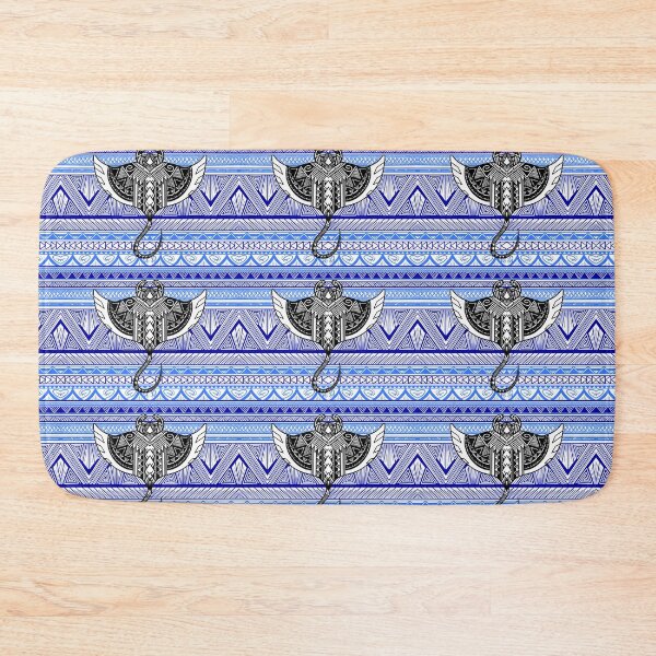 Item preview, Tribal Manta Ray with Blue Tribal Background designed and sold by Steeb757.