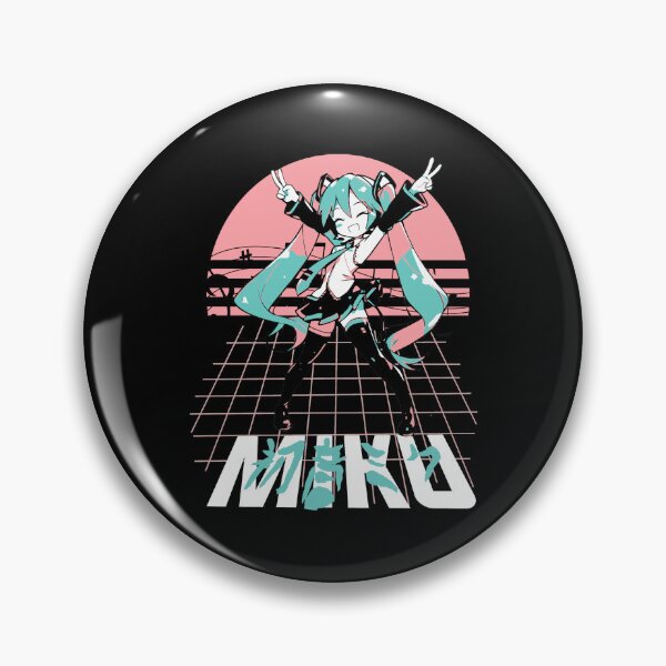 Item preview, Retro Sunset Background Featuring Hatsune Miku Pose designed and sold by thedgareky.