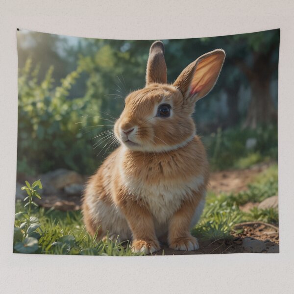 Item preview, Charming English country side with cute fluffy Bunny  designed and sold by hollycooper.