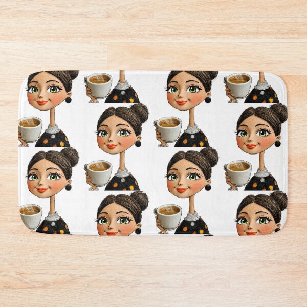 Item preview, Cute Coffee Girl Illustration – Cozy Hand Drawn Art with Realistic Coffee Cup designed and sold by olenadykun.ai.