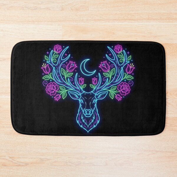 Item preview, Neon Hungarian Miracle Stag - Glowing Folk Art Deer designed and sold by AeroNomad.