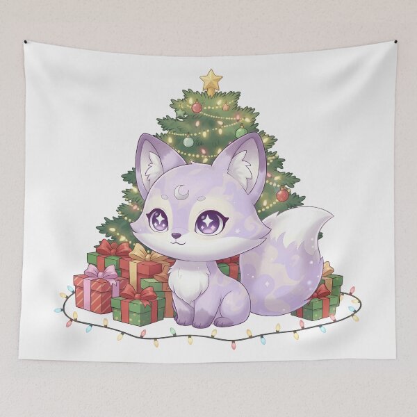 Item preview, Luna The Dreamy Fox And Christmas Tree designed and sold by ClubofStitches.