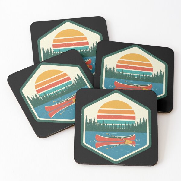 Item preview, Lake Life Canoe – Retro Sunset Watersports Badge designed and sold by ARTReMi.