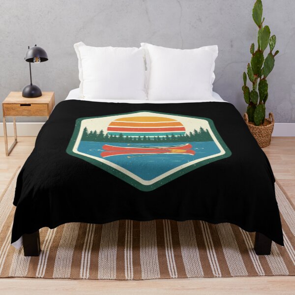 Item preview, Lake Life Canoe – Retro Sunset Watersports Badge designed and sold by ARTReMi.