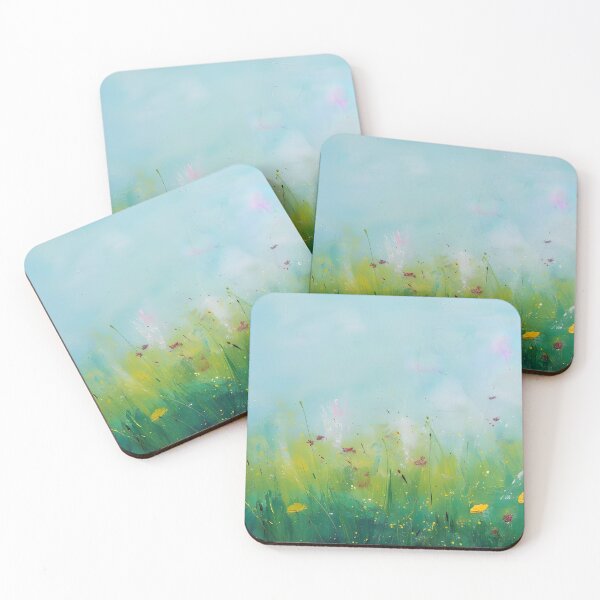 Item preview, Minimalist Spring Meadow Print, Green Field Wildflower Landscape designed and sold by SavageVision.