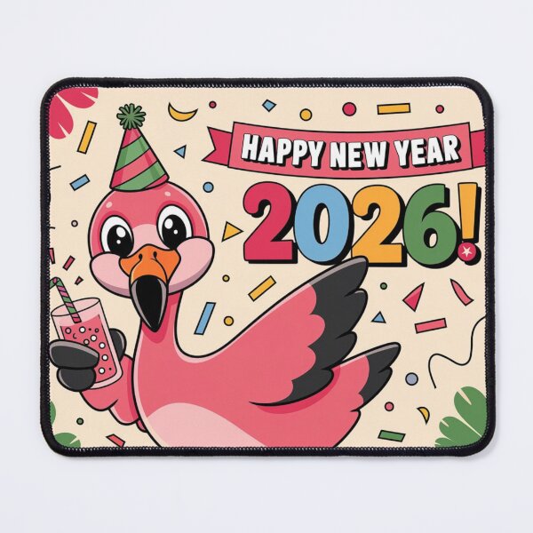 Item preview, New Year Flamingo Celebration 2026 designed and sold by NeatThingLover.
