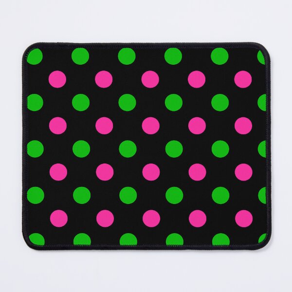 Item preview, Green Pink Polka Dots On Black Background Design designed and sold by PatternTitan.