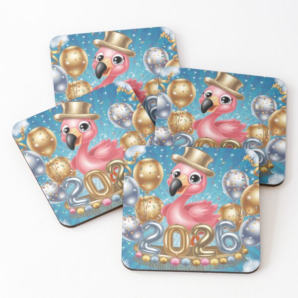 Item preview, Flamingo's Festive New Year 2026 designed and sold by NeatThingLover.