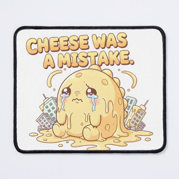 Item preview, Cheese Was a Mistake – Melty Cheese Kaiju of Delicious Destruction designed and sold by Snackwear Apparel.