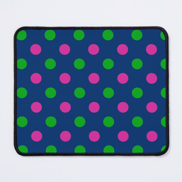 Item preview, Green Pink Polka Dots On Blue Background Design designed and sold by PatternTitan.