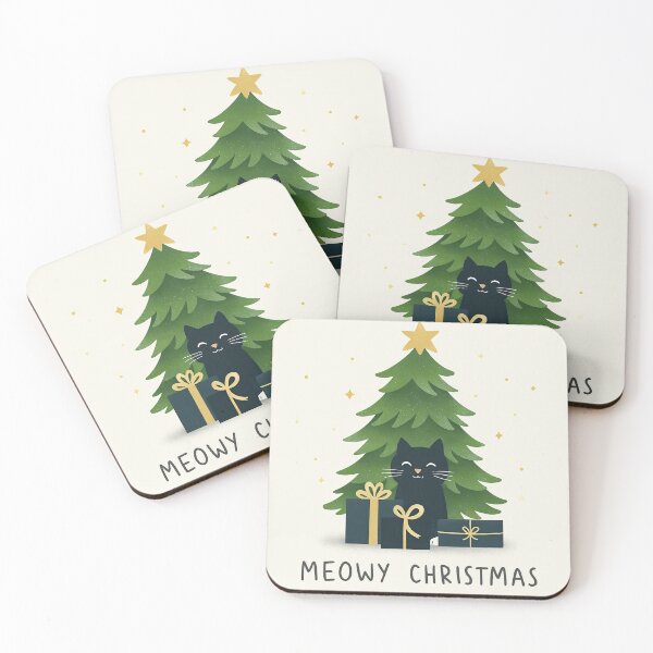Item preview, Meowy Christmas Cat and Tree designed and sold by Trendy Sticker & Merch Collection - Express Yourself.