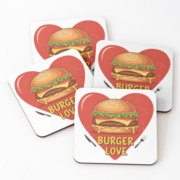 Item preview, Funny Cheeseburger Love Design with Heart Background. designed and sold by The-T-In-Retro.