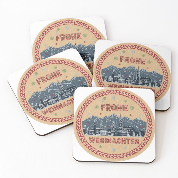 Item preview, Zurich Frohe Weihnachten Swiss Hand-Embroidered Felt Patch designed and sold by Imaginarium of Chaos falcon88 .