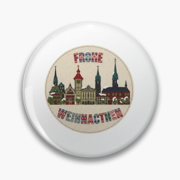 Item preview, Bern Frohe Weihnachten Heritage Swiss Embroidered Patch designed and sold by Imaginarium of Chaos falcon88 .
