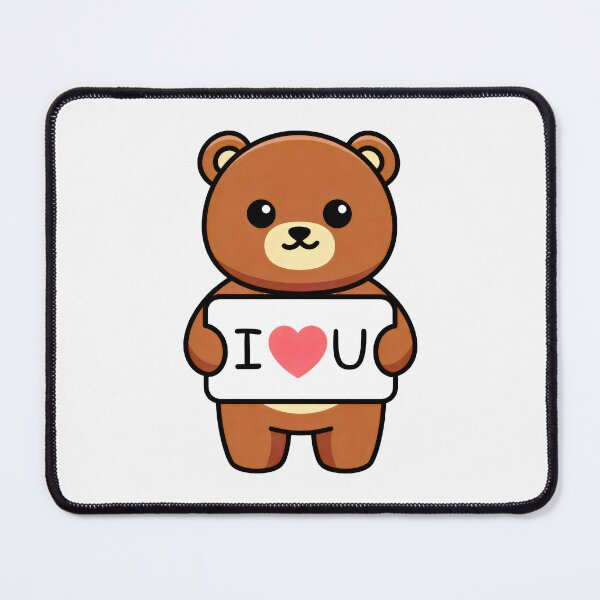 Item preview, I ❤️ U Bear Holding Sign Design with Cute Cartoon Style and Love Message designed and sold by SplashTastic.