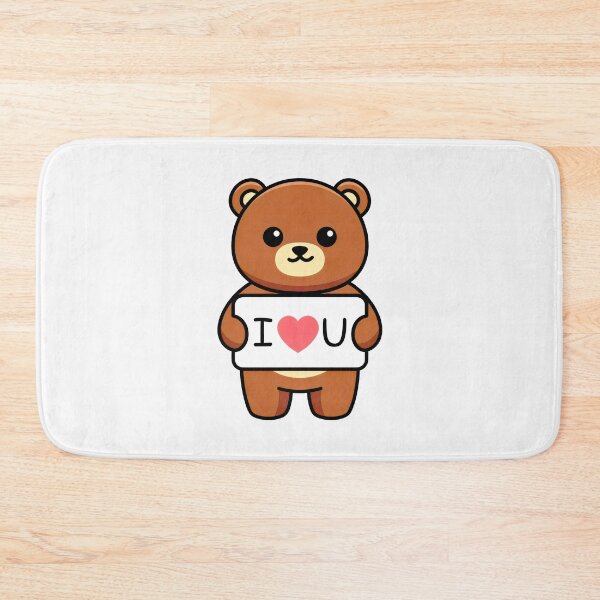 Item preview, I ❤️ U Bear Holding Sign Design with Cute Cartoon Style and Love Message designed and sold by SplashTastic.