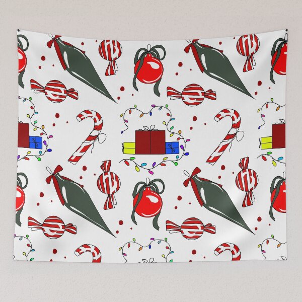 Item preview, Christmas Candy Seamless Pattern, Holiday Sweets Background, CandyCane & Gift designed and sold by dreamseller88.