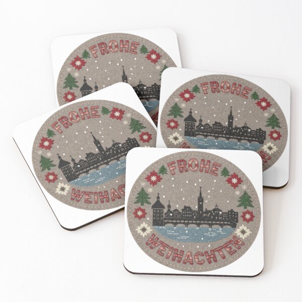 Item preview, Lucerne Frohe Weihnachten Alpine Felt Xmas Emblem designed and sold by Imaginarium of Chaos falcon88 .