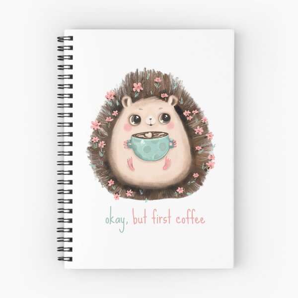 Item preview, Cute Hedgehog Okay But First Coffee designed and sold by Like it.