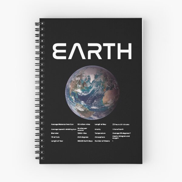 Item preview, Earth Solar System Nasa Picture and Stats Card Astronomy Space Science Teacher White Text designed and sold by MathWare MathClips.