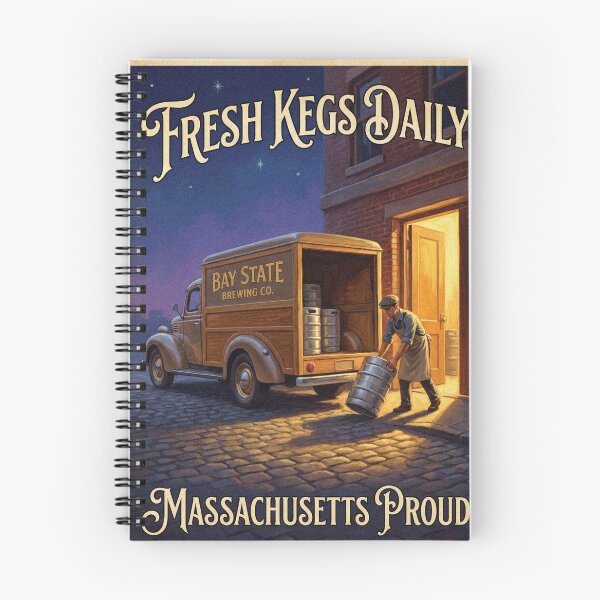 Item preview, Fresh Kegs Daily Massachusetts Proud Brewery Poster designed and sold by Cozy-Old-Pub.