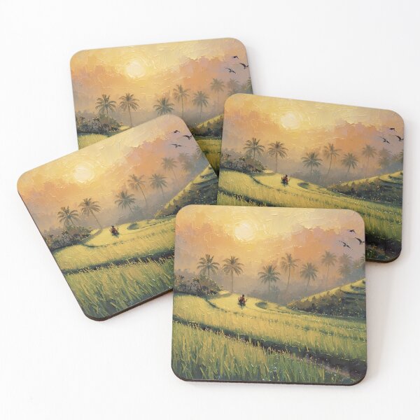 Item preview, Bali Golden Rice Fields Sunrise designed and sold by RkskArt.