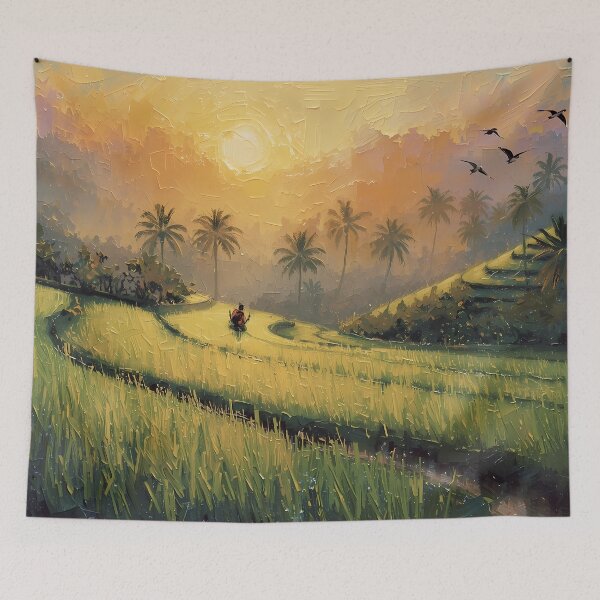 Item preview, Bali Golden Rice Fields Sunrise designed and sold by RkskArt.