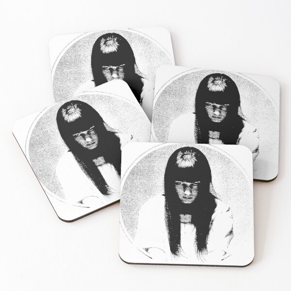 Item preview, Heavy contrast, grainy texture of haunting monochrome portrait of a mysterious female figure designed and sold by grande76.
