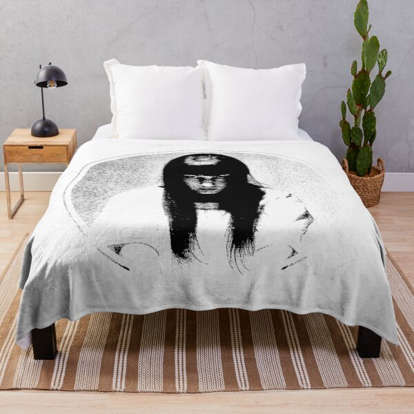 Item preview, Heavy contrast, grainy texture of haunting monochrome portrait of a mysterious female figure designed and sold by grande76.