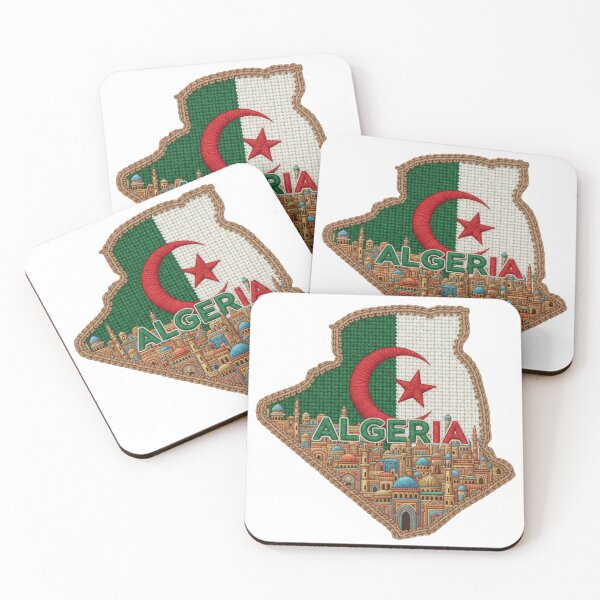Item preview, Algeria Crochet Flag Patch designed and sold by danadino3.