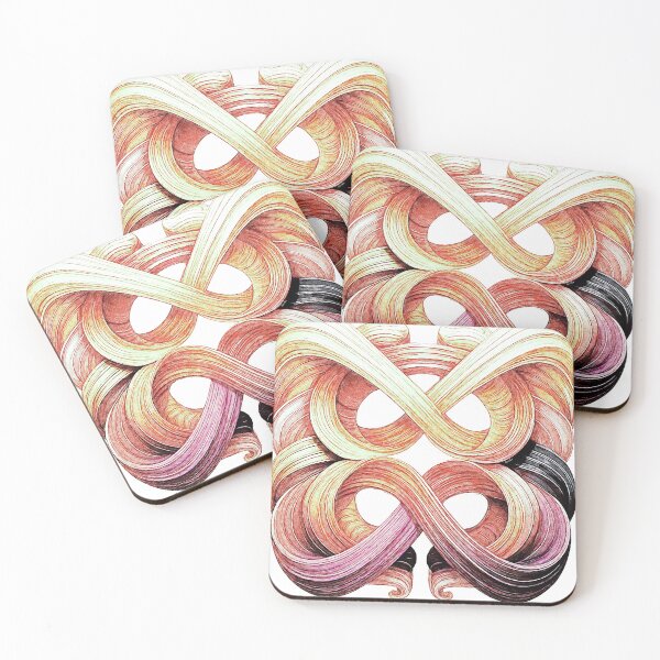 Item preview, Retro Organic Knot – Abstract Woven Ribbons in Warm Tones designed and sold by Hen-C-Art.