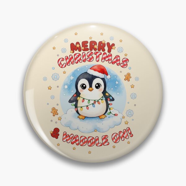 Item preview, Cute Kawaii Christmas Penguin Shirt - Merry Christmas & Waddle On - Funny Watercolor Holiday Animal Tee with Santa Hat and Lights designed and sold by Collagedream.