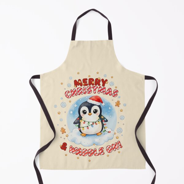 Item preview, Cute Kawaii Christmas Penguin Shirt - Merry Christmas & Waddle On - Funny Watercolor Holiday Animal Tee with Santa Hat and Lights designed and sold by Collagedream.