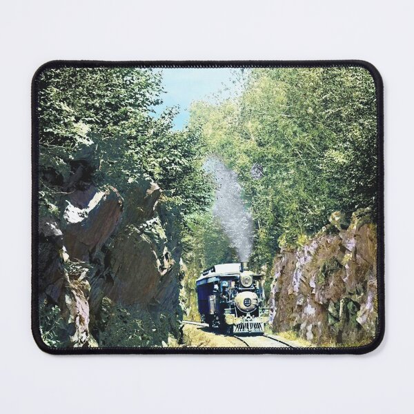 Item preview, Vintage Steam Locomotive At Summit Cut, Green Mountain designed and sold by Susan Savad.