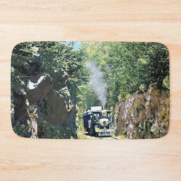 Item preview, Vintage Steam Locomotive At Summit Cut, Green Mountain designed and sold by Susan Savad.