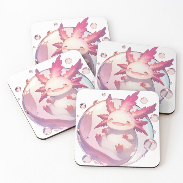 Item preview, Cute happy axolotl bubbles designed and sold by SMARTKIT  DESIGNAGENCY.
