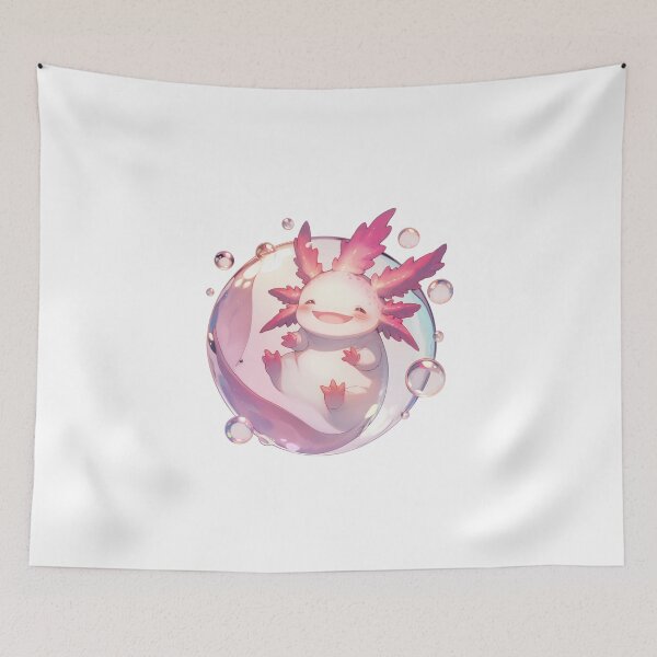 Item preview, Cute happy axolotl bubbles designed and sold by SMARTKIT  DESIGNAGENCY.