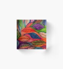 Multicolor leaves Acrylic Block