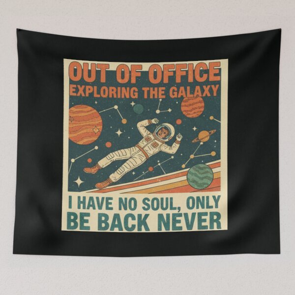 Item preview, Out of Office Exploring the Galaxy: Sarcastic Retro Astronaut T-Shirt & Funny Work Escape Gift designed and sold by MonaRose_Art.