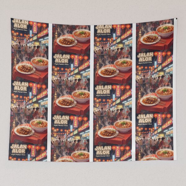 Item preview, Mercado nocturno de Jalan Alor - Comida callejera de Kuala Lumpur Satay y Laksa Art designed and sold by Digital Dreams Arts.