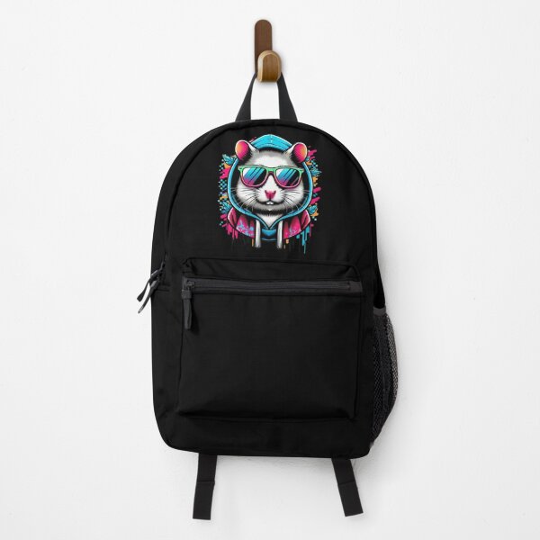 Item preview, Cool Hamster in Hoodie – Neon Street Art Illustration designed and sold by Dogandesighn.
