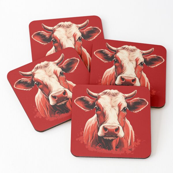 Item preview, Red Cow – Powerful Animal Portrait designed and sold by drizzd.