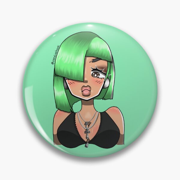 Item preview, Cardi B - Asymmetrical Bangs (Green) designed and sold by cardiisshook.