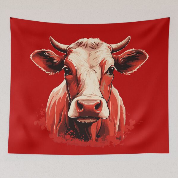 Item preview, Red Cow – Powerful Animal Portrait designed and sold by drizzd.