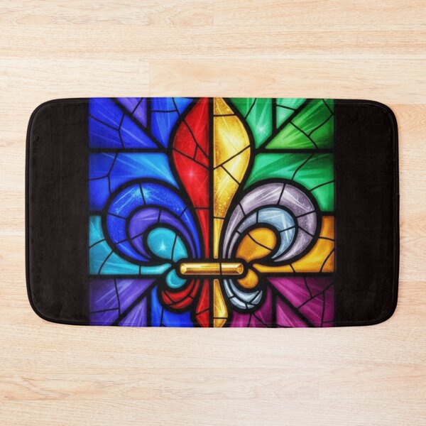 Item preview, Fleur De Lys Stained Glass Cathedral Gothic French Window Art designed and sold by ProjectNoah.